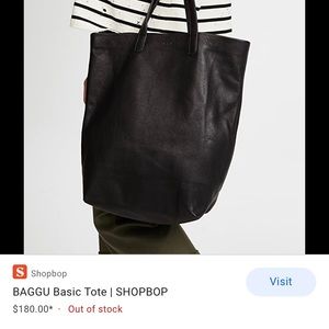 BAGUU basic tote black leather